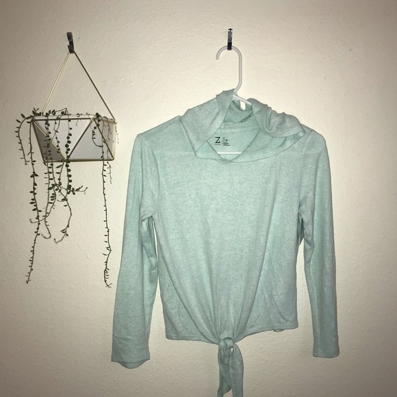 NWT Zella Tie Waist Hooded Long Sleeve Shirt
